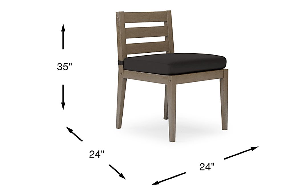 Lake Tahoe Gray Outdoor Side Chair with Charcoal Cushion