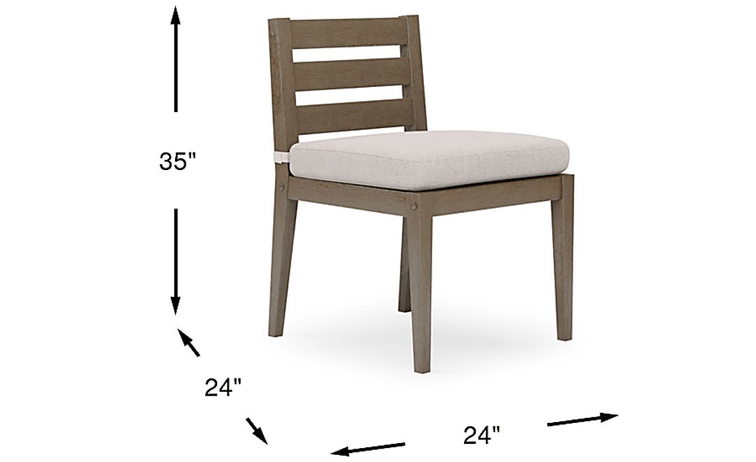 Lake Tahoe Gray Outdoor Side Chair with Seagull Cushion