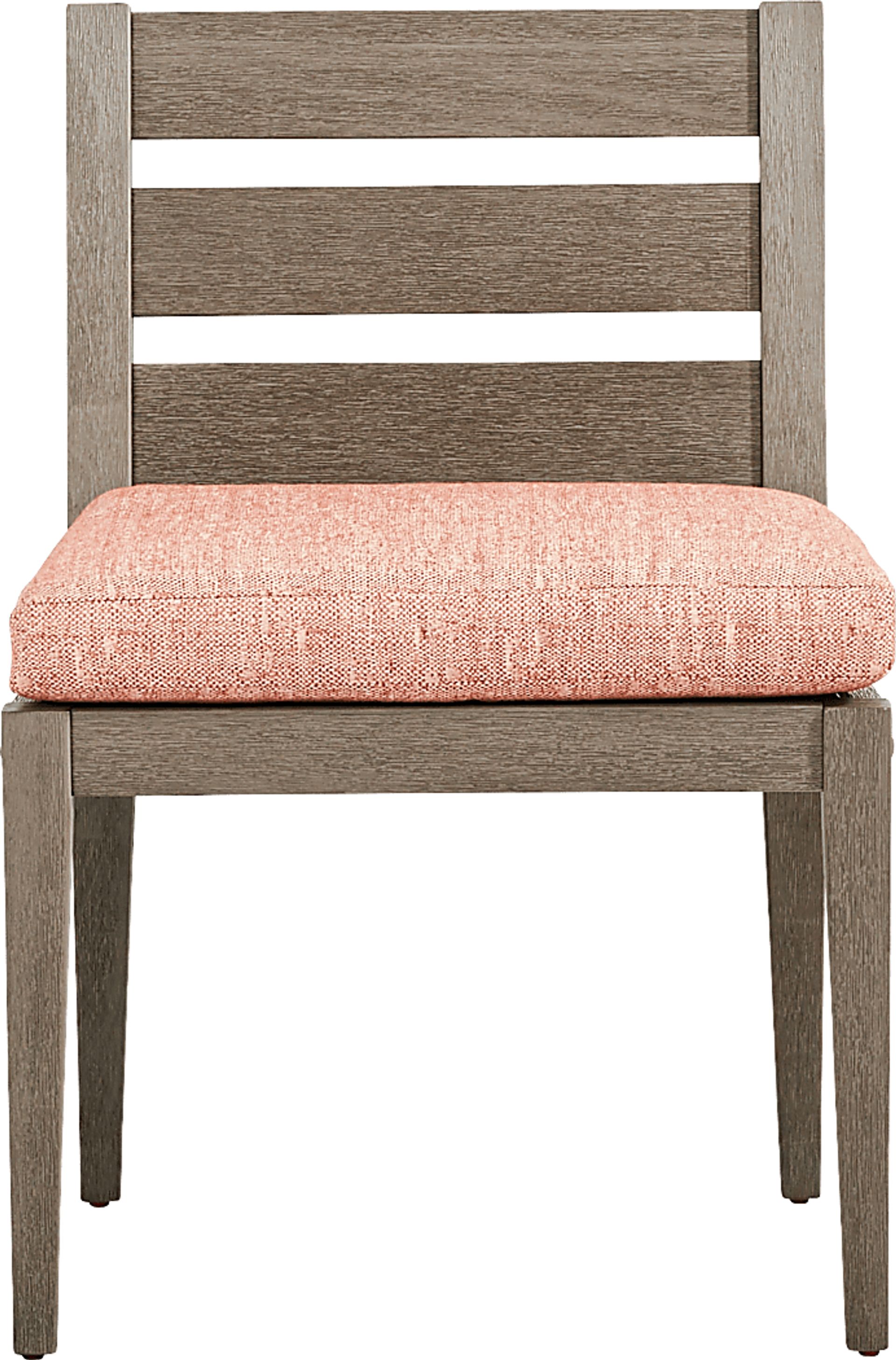 Lake Tahoe Gray Outdoor Side Chair with Terracotta Cushion - Image 2