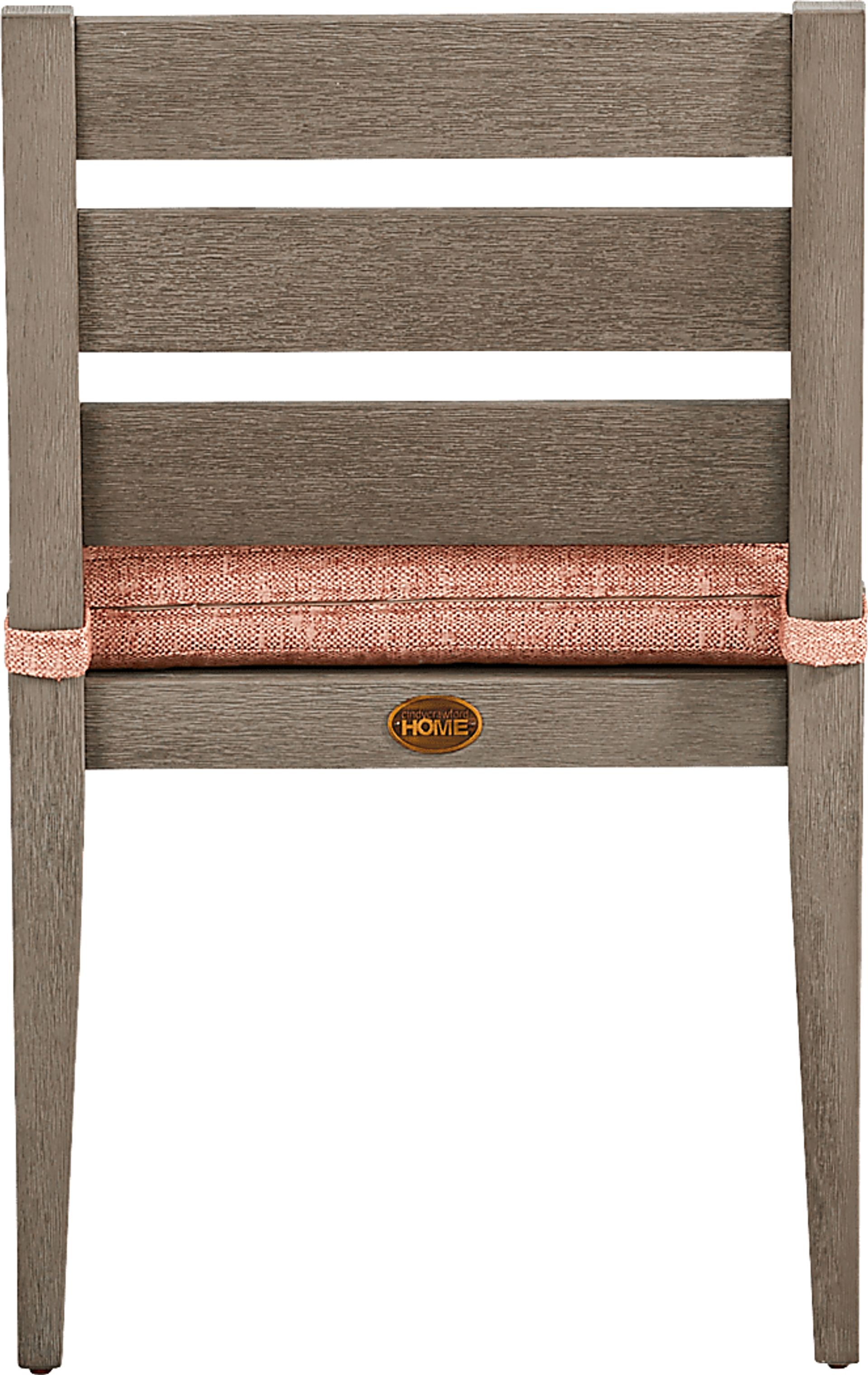 Lake Tahoe Gray Outdoor Side Chair with Terracotta Cushion - Image 3