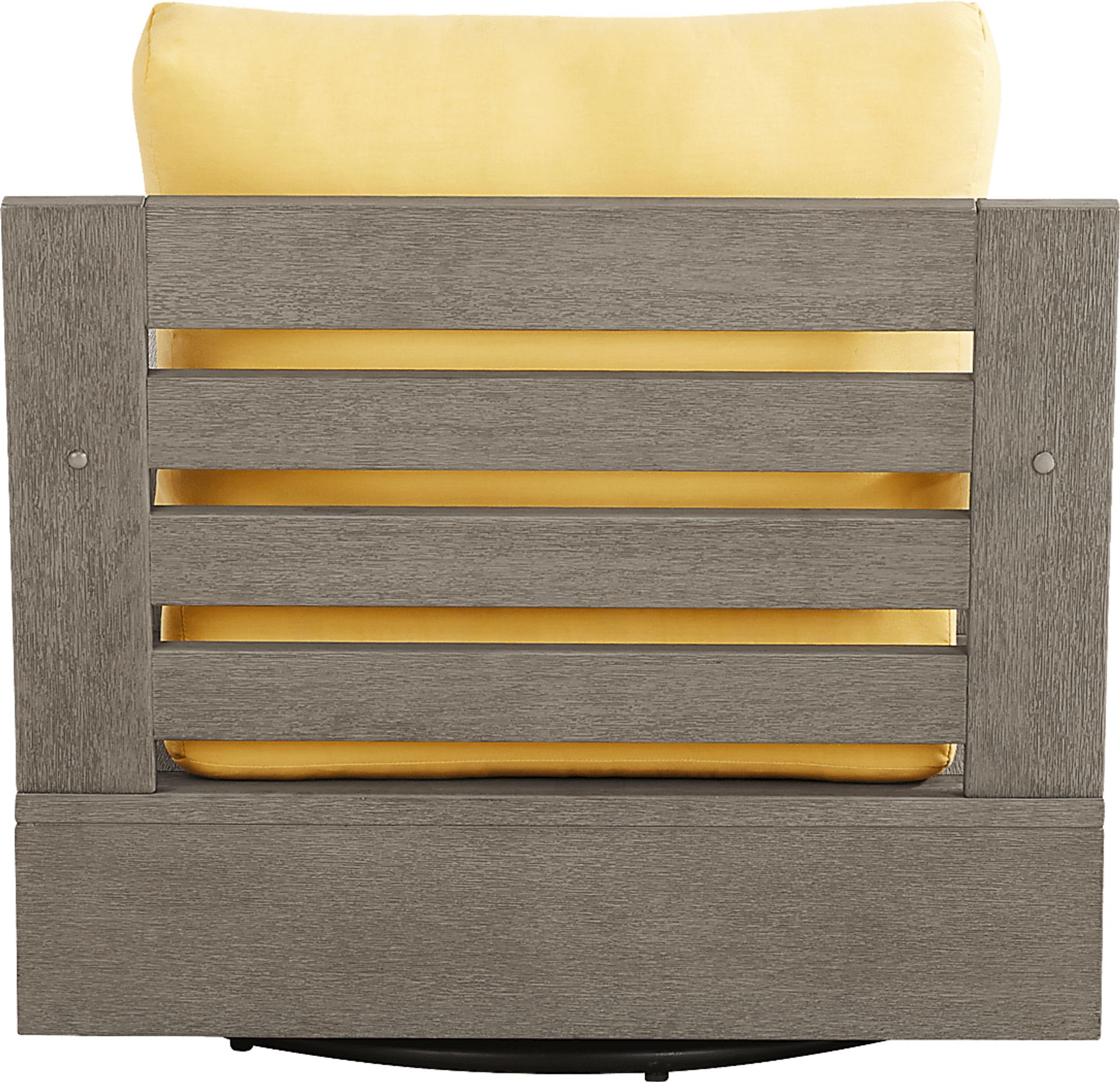 Lake Tahoe Gray Outdoor Swivel Chair with Buttercup Pillows - Image 3
