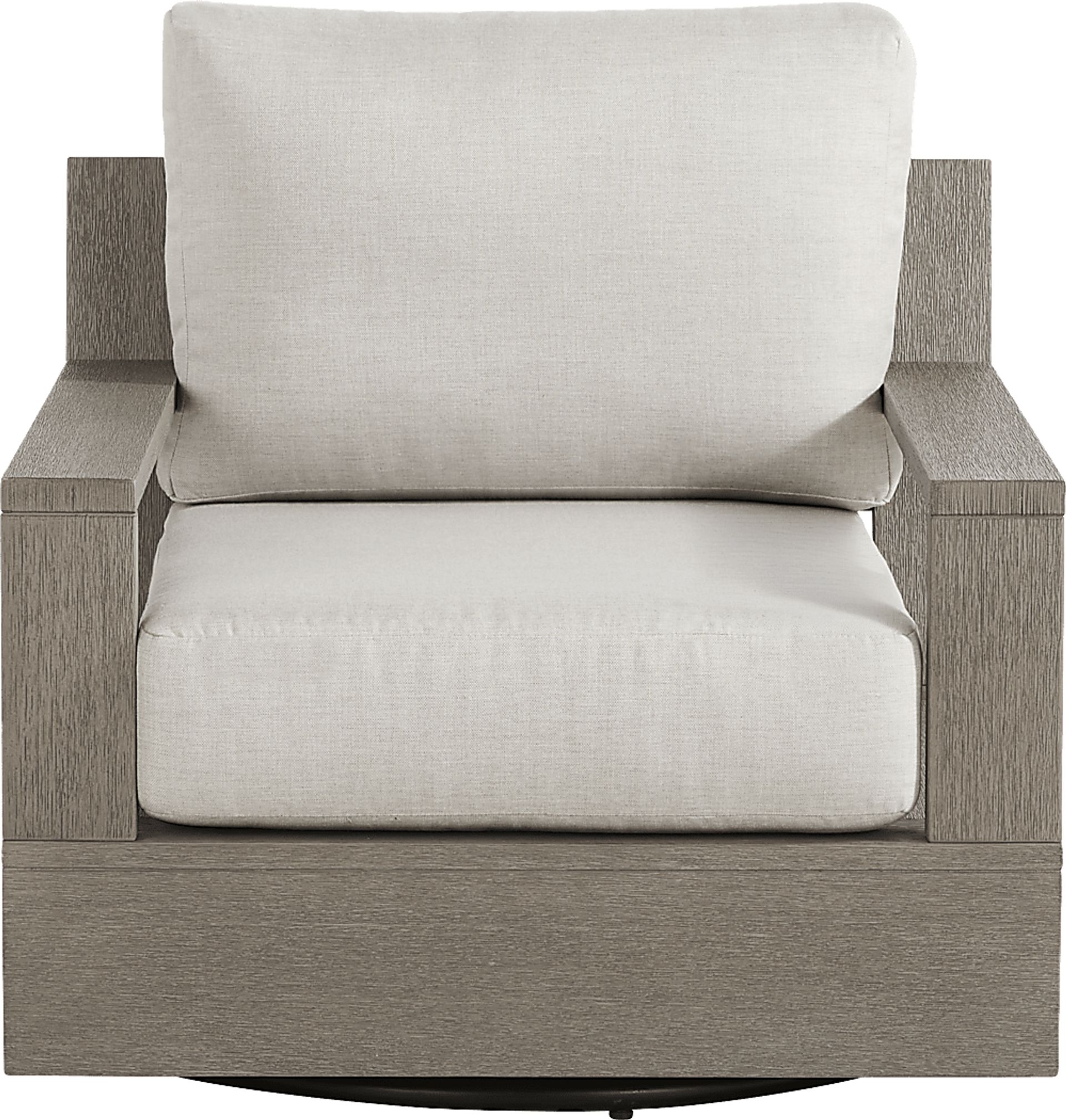Lake Tahoe Gray Outdoor Swivel Chair with Seagull Pillows - Image 2