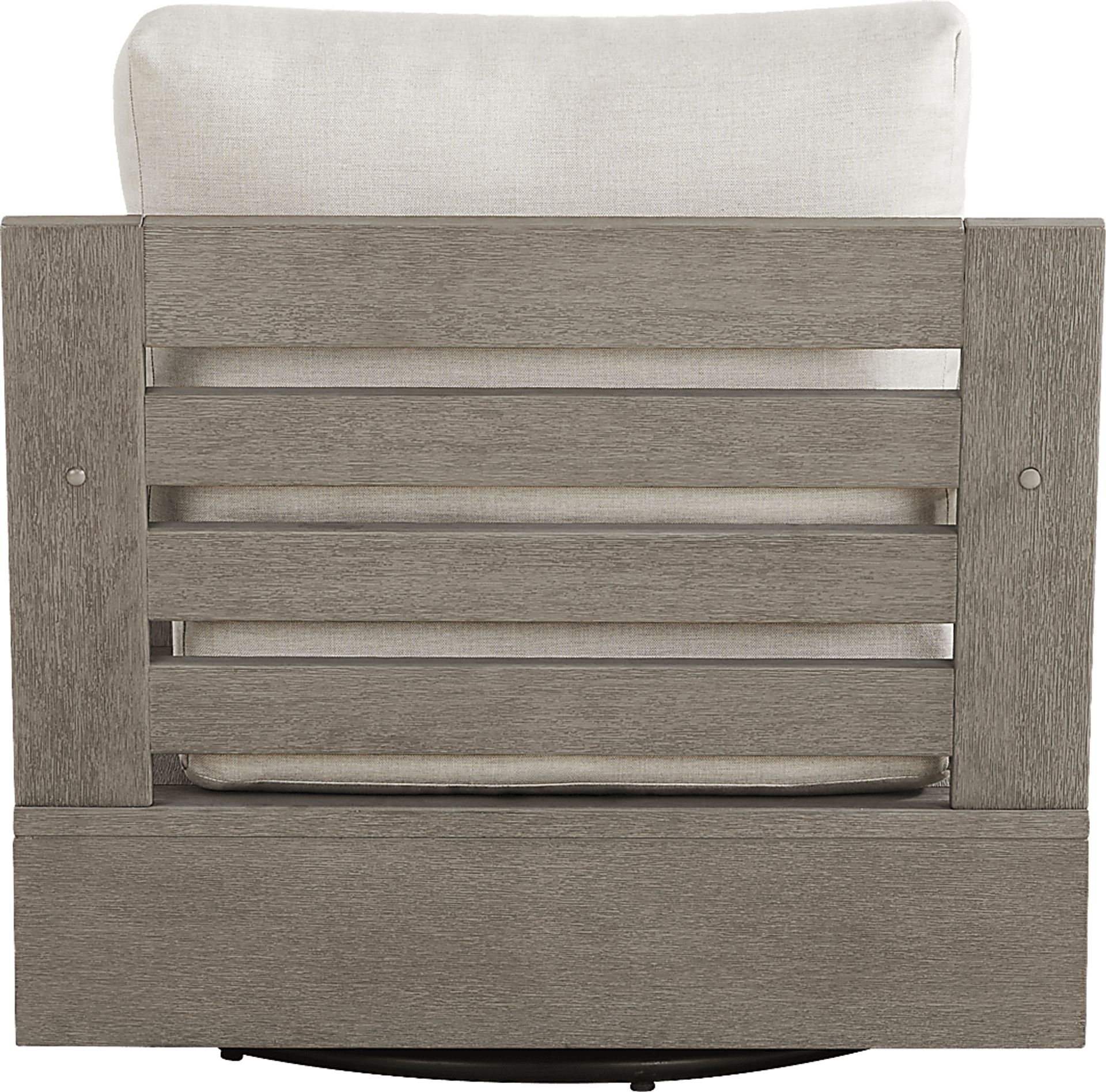 Lake Tahoe Gray Outdoor Swivel Chair with Seagull Pillows - Image 3