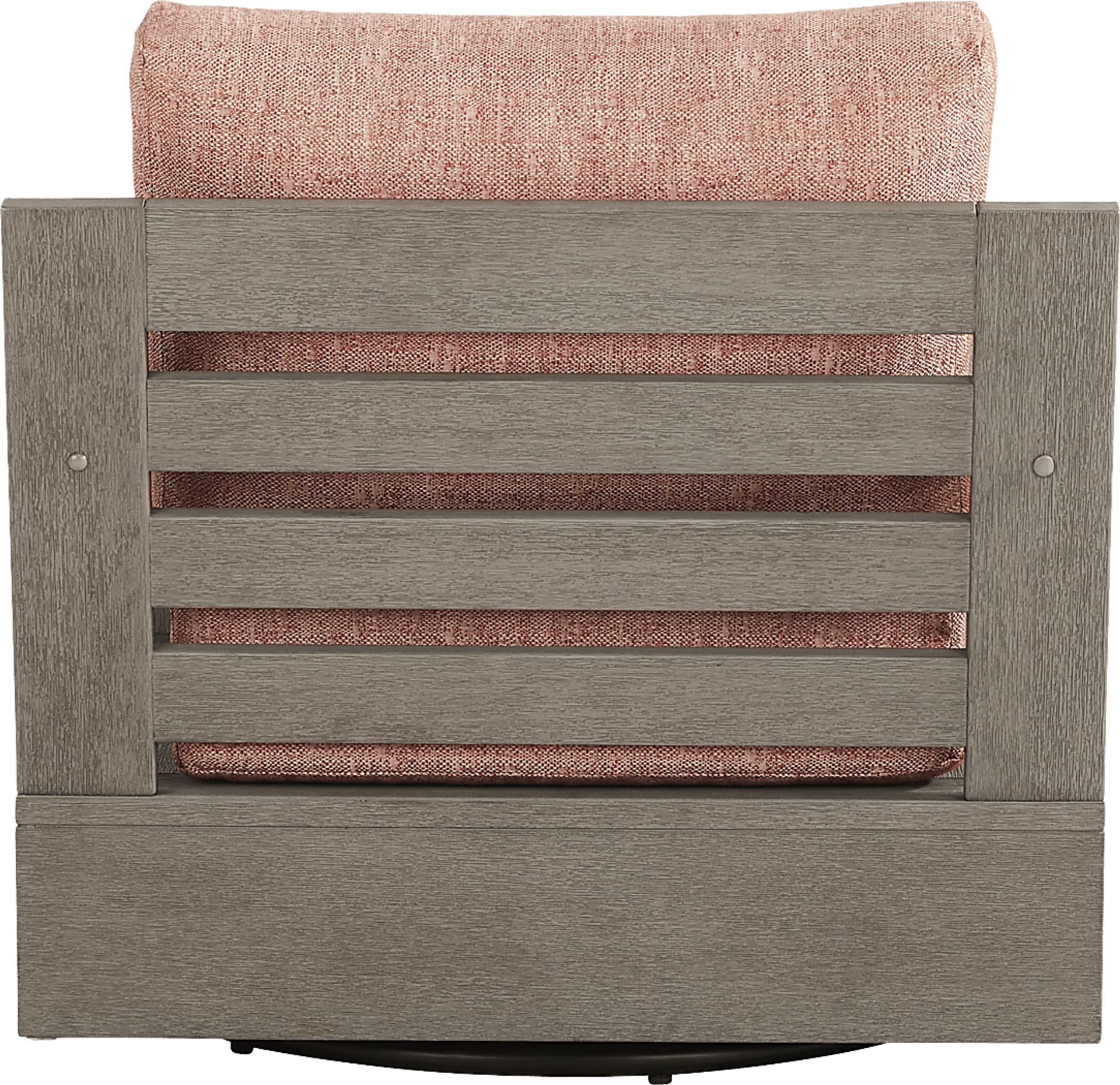 Lake Tahoe Gray Outdoor Swivel Chair with Terracotta Pillows - Image 3