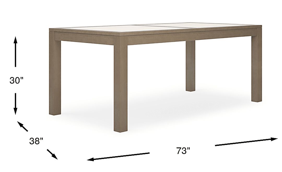 Lake Tahoe Gray Rectangle Outdoor Dining Table