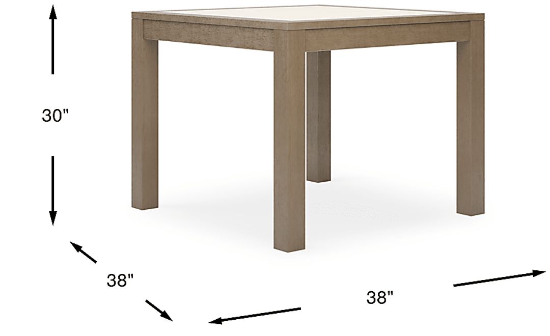 Lake Tahoe Gray Square Outdoor Dining Table