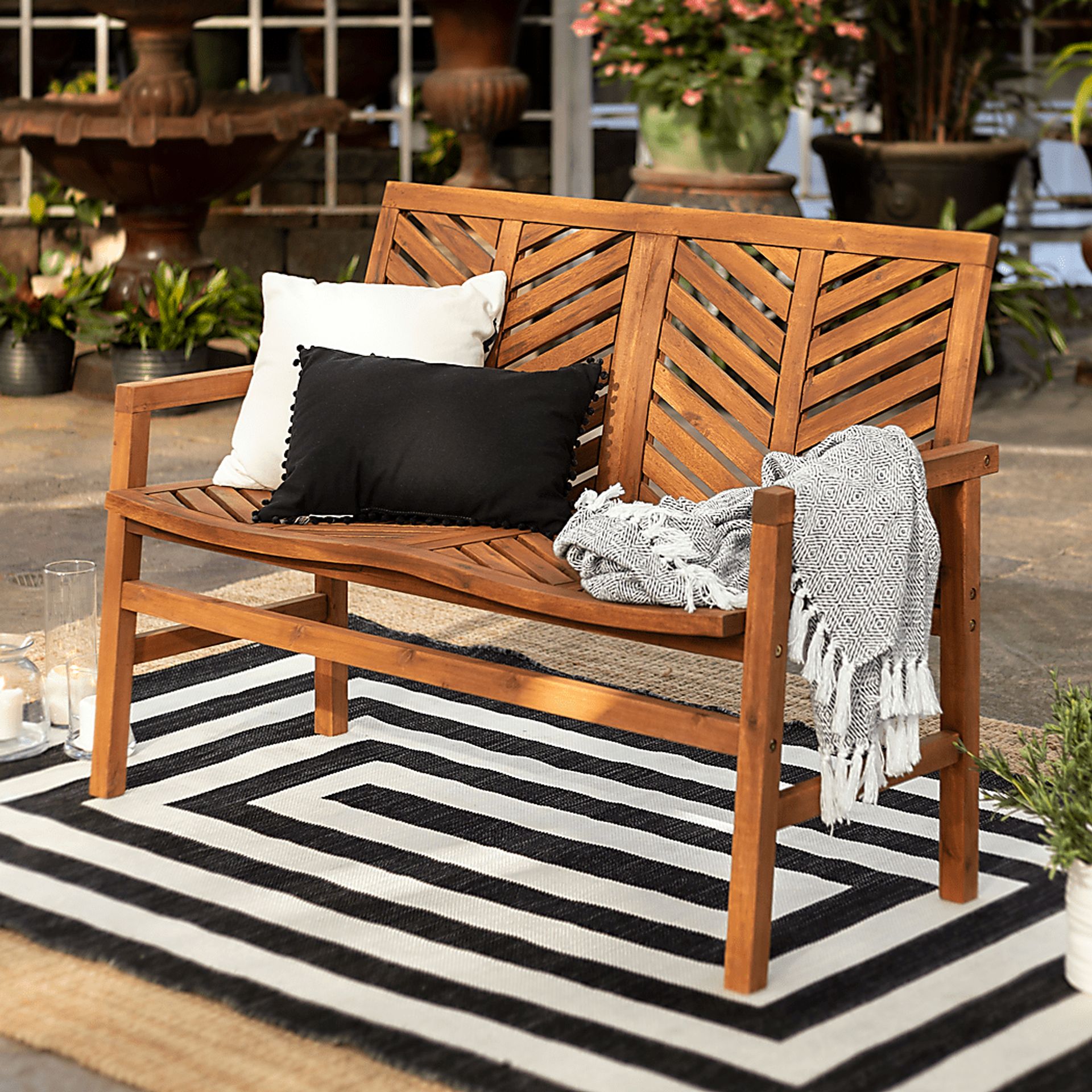 Lake Tana Brown Outdoor Loveseat - Image 4