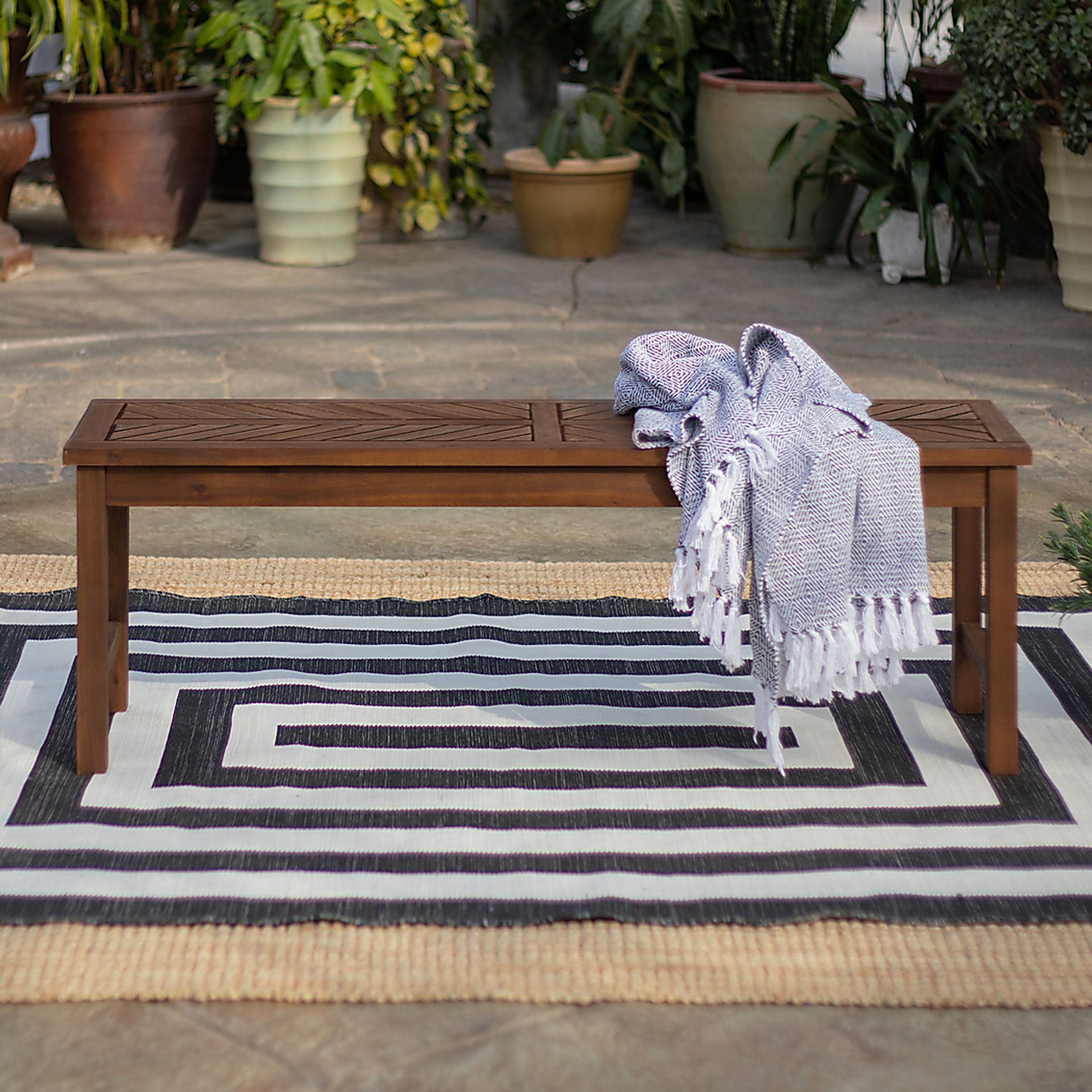 Lake Tana Dark Brown Outdoor Dining  Bench - Image 4