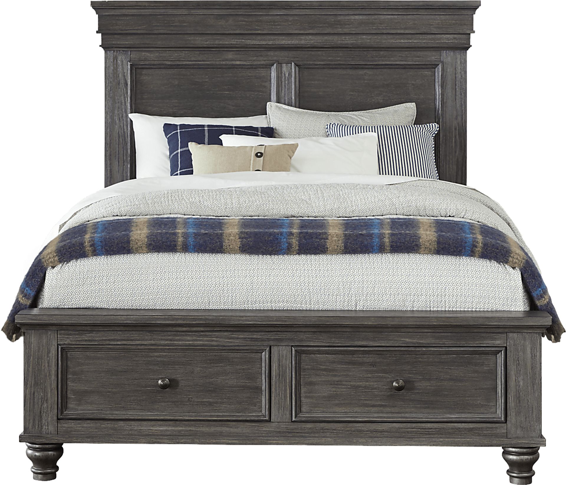 Lake Town Gray 3 Pc King Panel Bed with Storage - Image 1