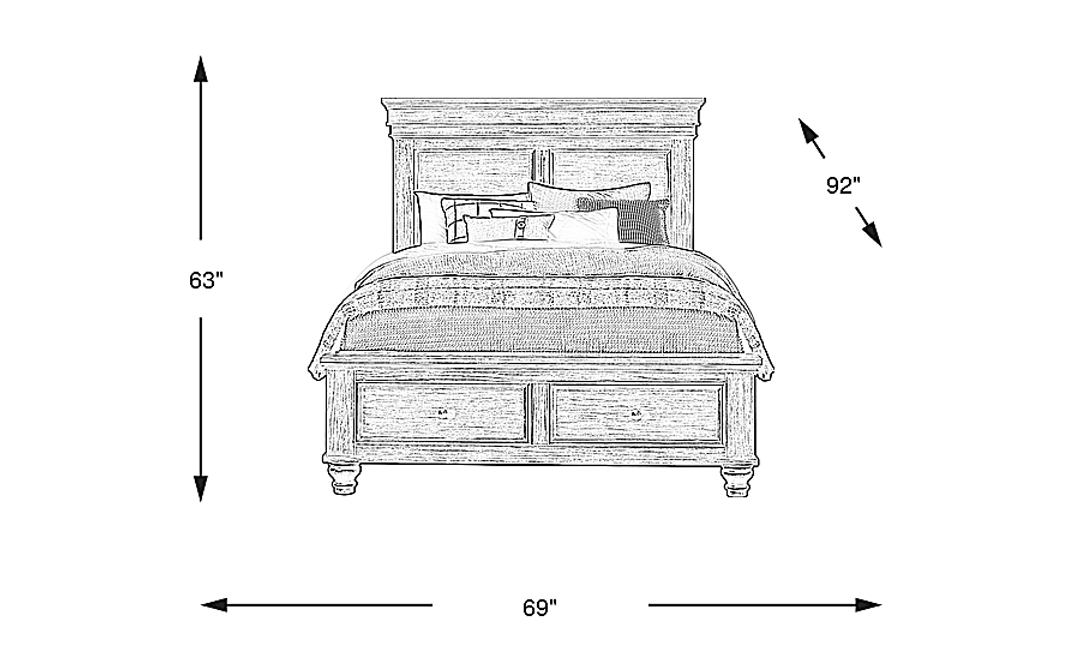 Lake Town Gray 3 Pc Queen Panel Bed with Storage