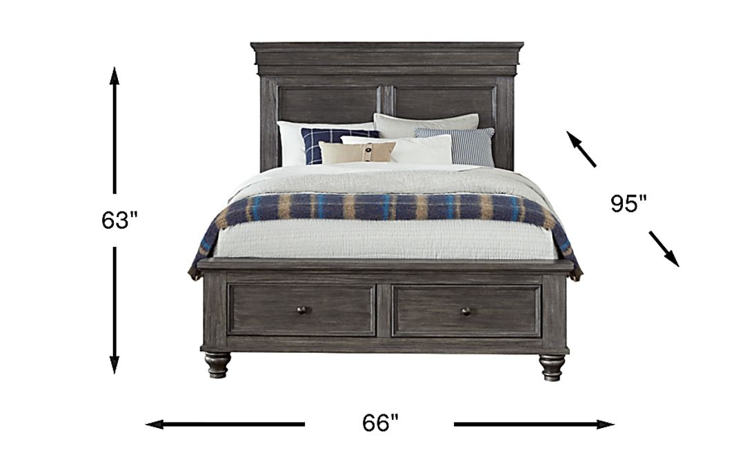 Lake Town Gray 3 Pc Queen Panel Bed with Storage