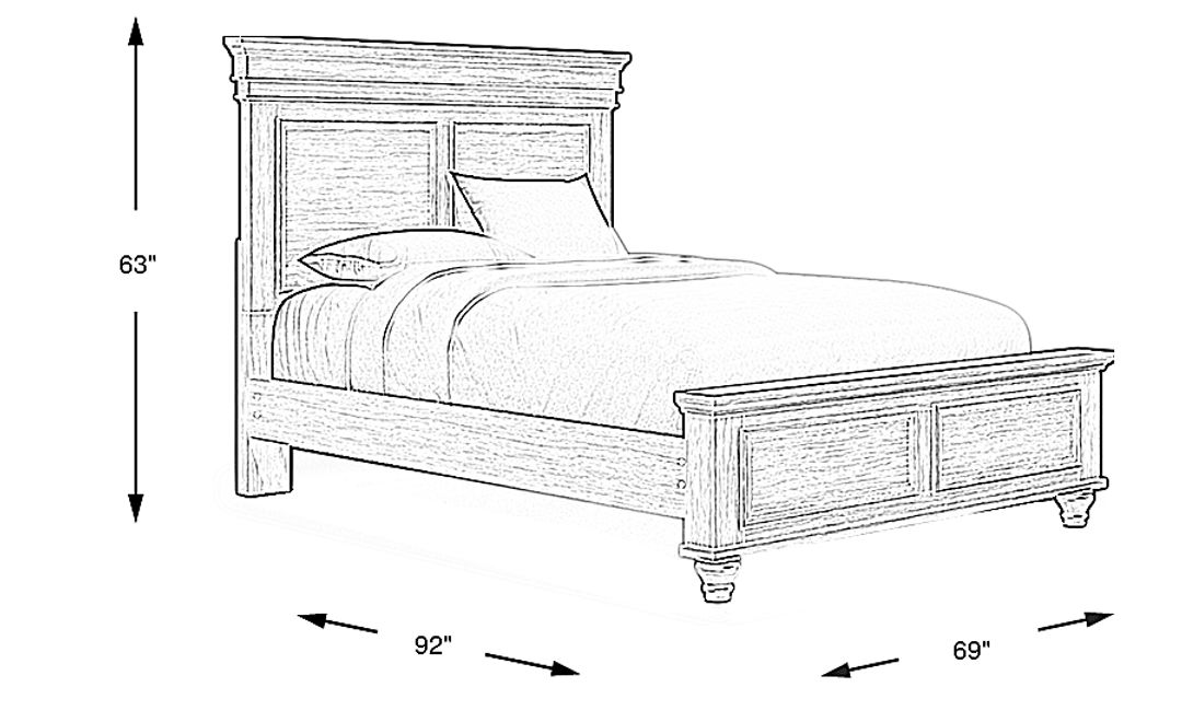 Lake Town Gray 3 Pc Queen Panel Bed