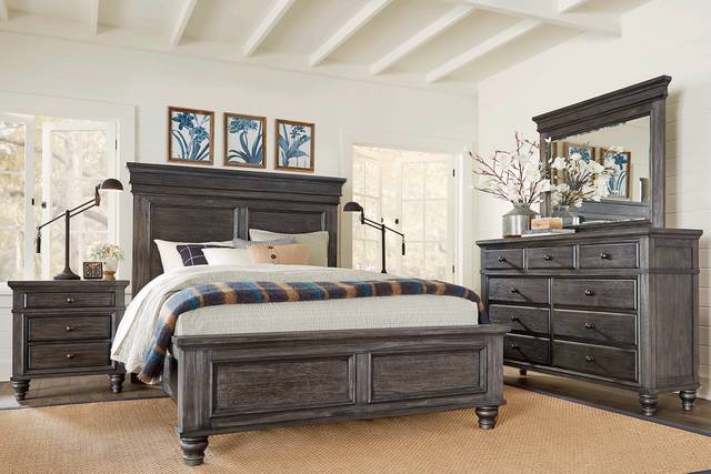 Lake Town Gray 7 Pc King Panel Bedroom - Thumbnail - Image 1