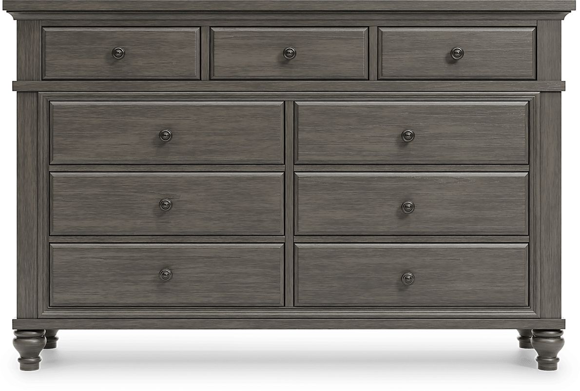 Lake Town Gray 5 Pc King Panel Bedroom with Storage