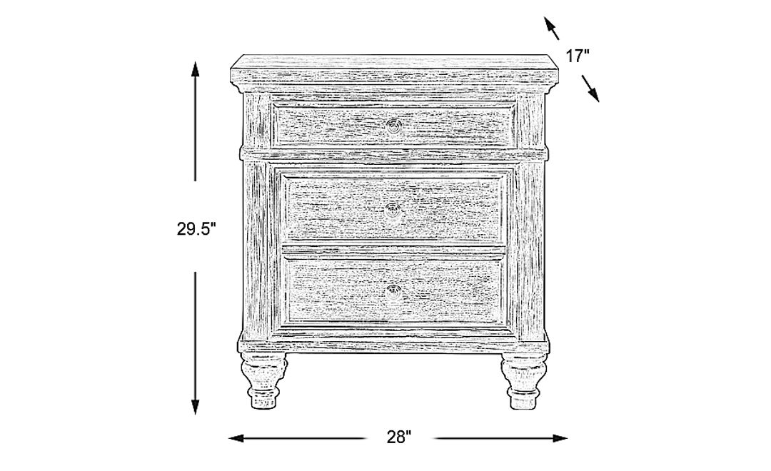 Lake Town Gray Nightstand