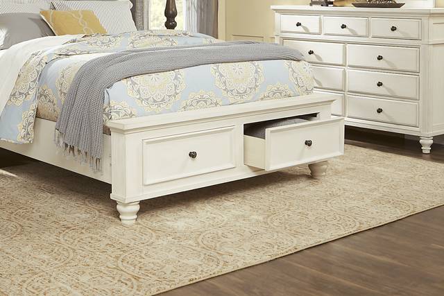 Lake Town Off-White 7 Pc King Panel Bedroom with Storage - Thumbnail - Image 5
