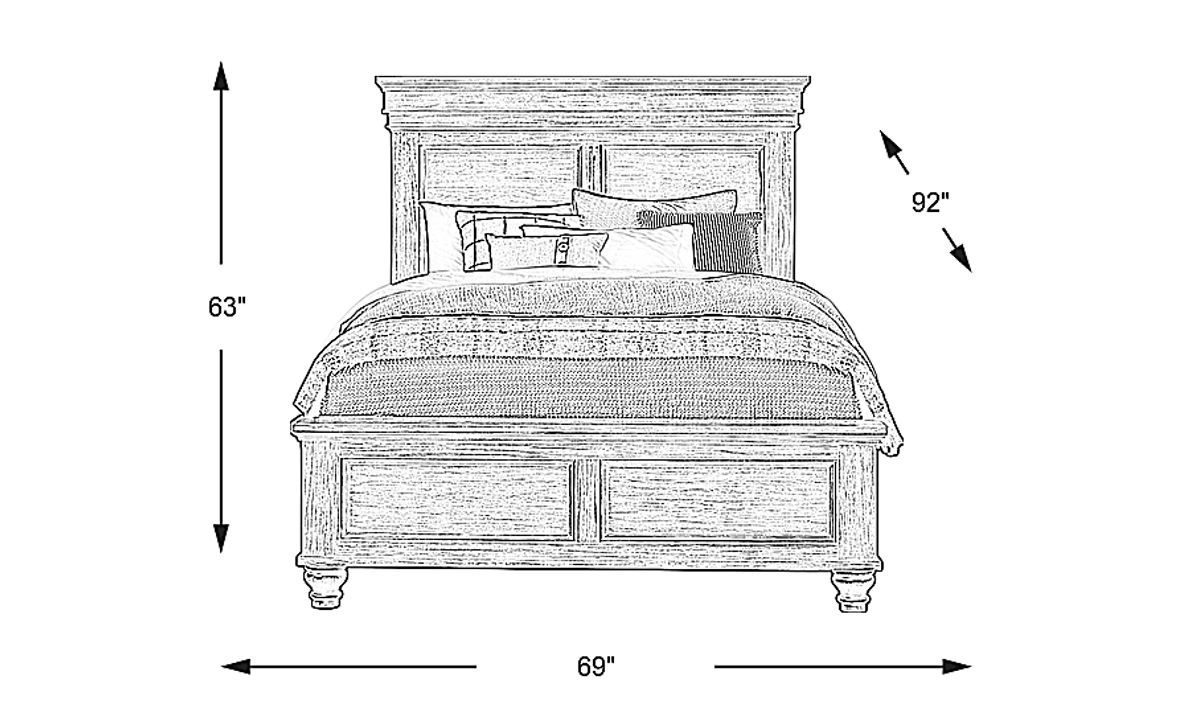Lake Town Off-White 3 Pc Queen Panel Bed