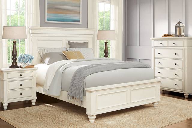 Lake Town Off-White 5 Pc King Panel Bedroom - Thumbnail - Image 1