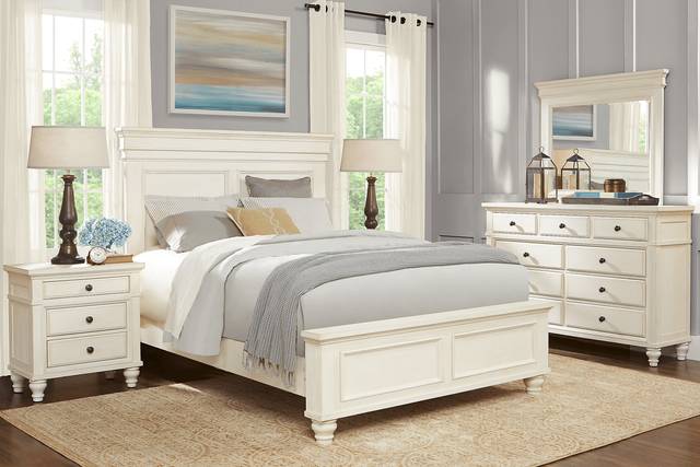 Lake Town Off-White 7 Pc Queen Panel Bedroom - Thumbnail - Image 1