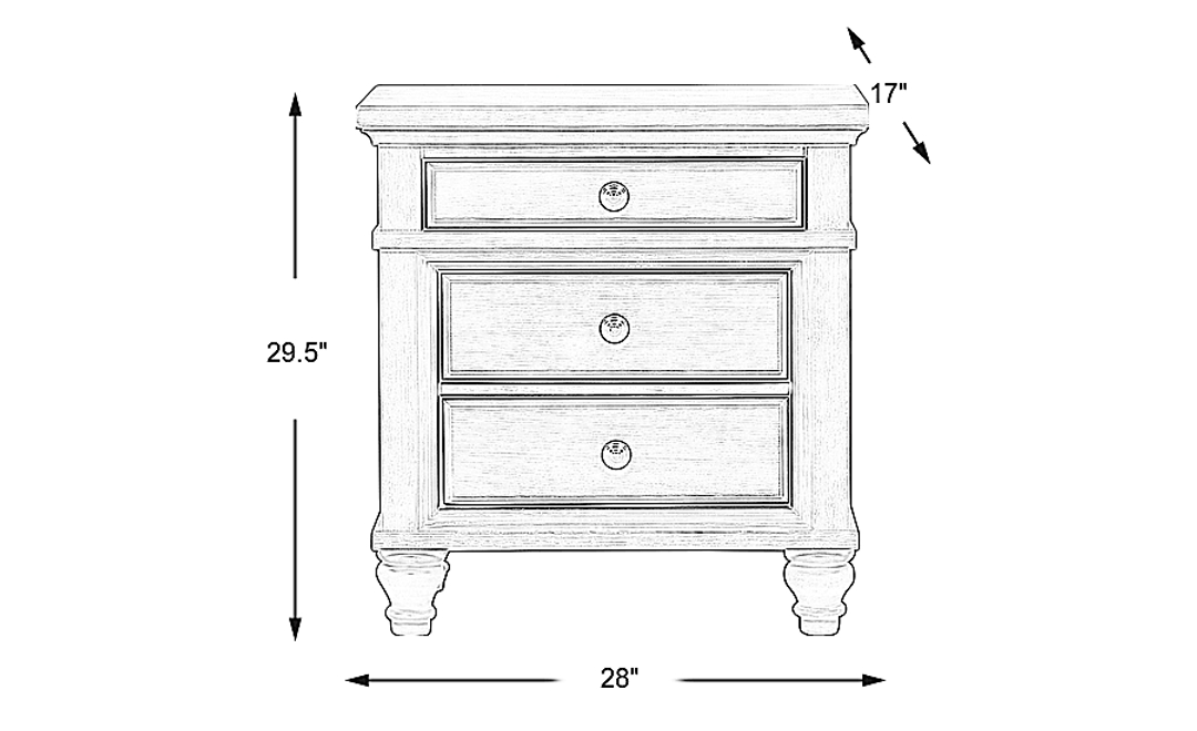 Lake Town Off-White Nightstand