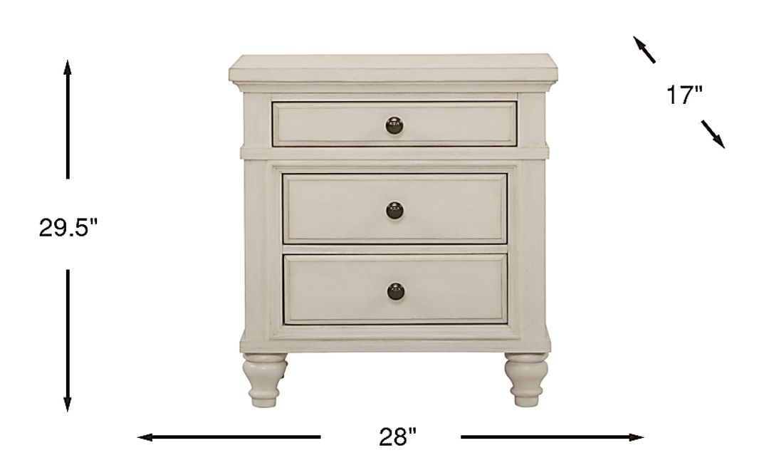 Lake Town Off-White Nightstand