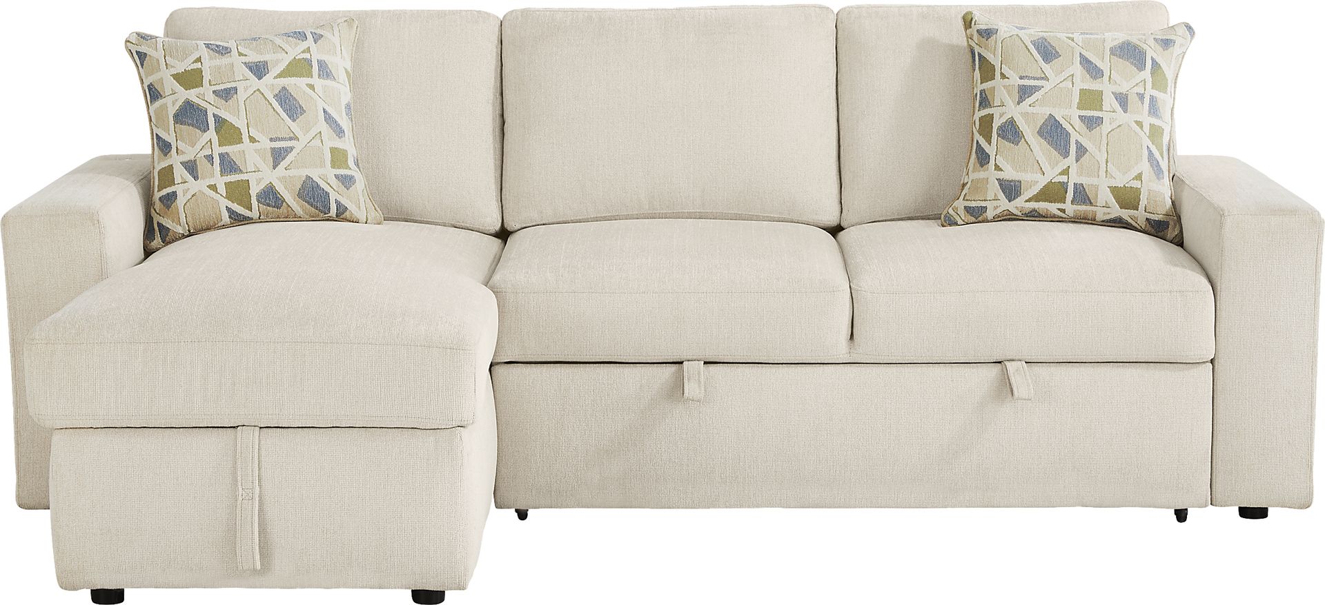 Laken Almond 3 Pc Sleeper Sectional Living Rooms - Image 3