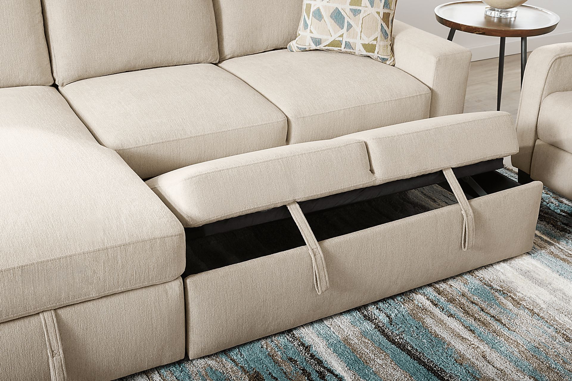 Laken Almond 3 Pc Sleeper Sectional Living Rooms - Image 5