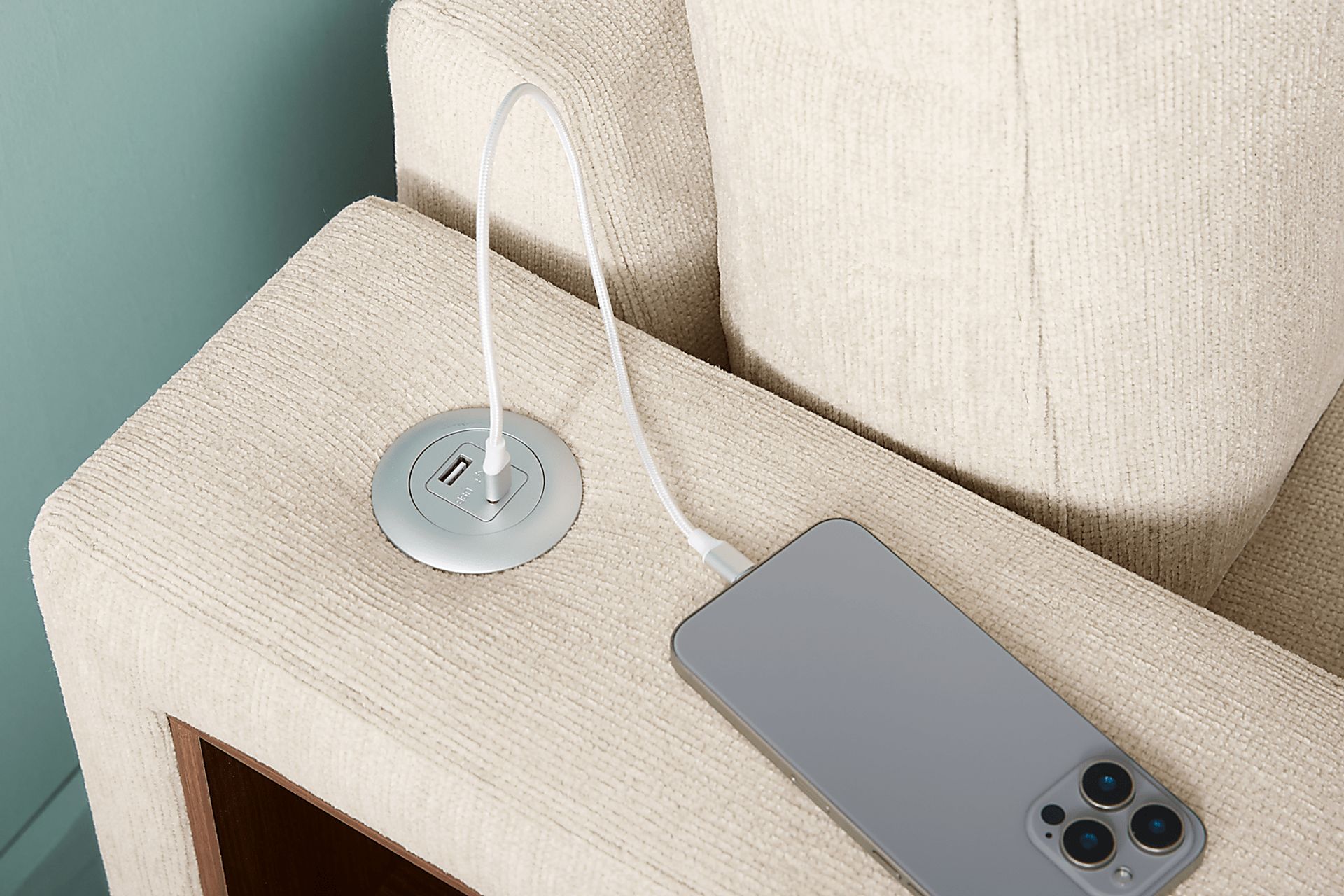 Laken Almond 3 Pc Sleeper Sectional Living Rooms - Image 9