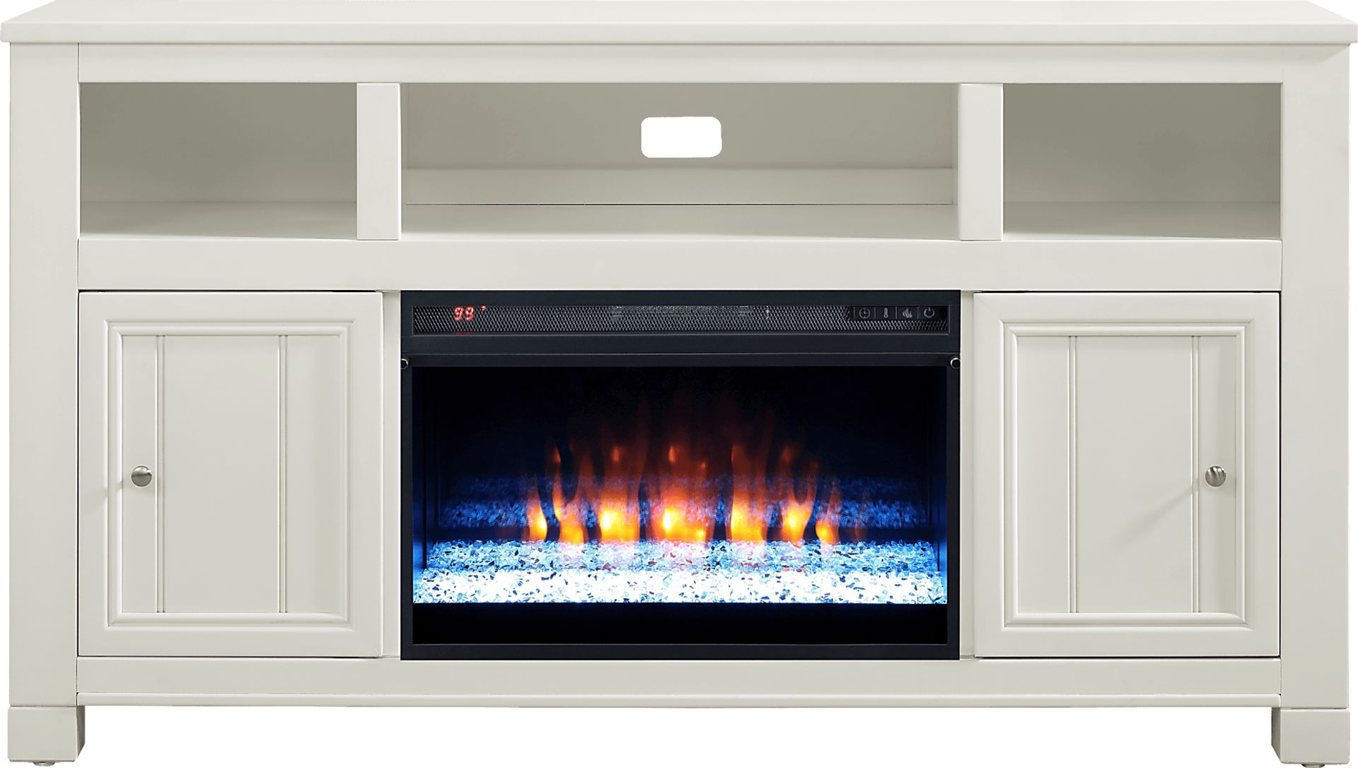 Lakeside Cottage White 64 In. Console with Electric Fireplace - Image 1