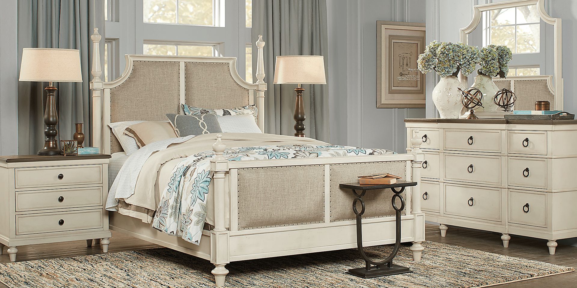 Lakeside Manor Linen 5 Pc King Low Poster Bedroom - Image 1