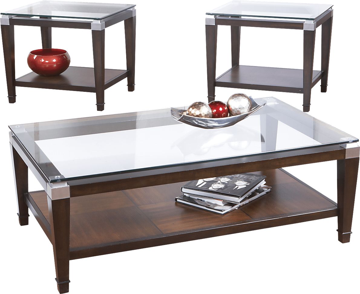 Laketon Walnut Dark Wood 3 Pc Table Set - Rooms To Go