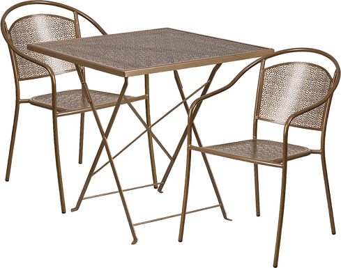 Lakeville Gold 3 Pc 28 in. Square Folding Patio Set