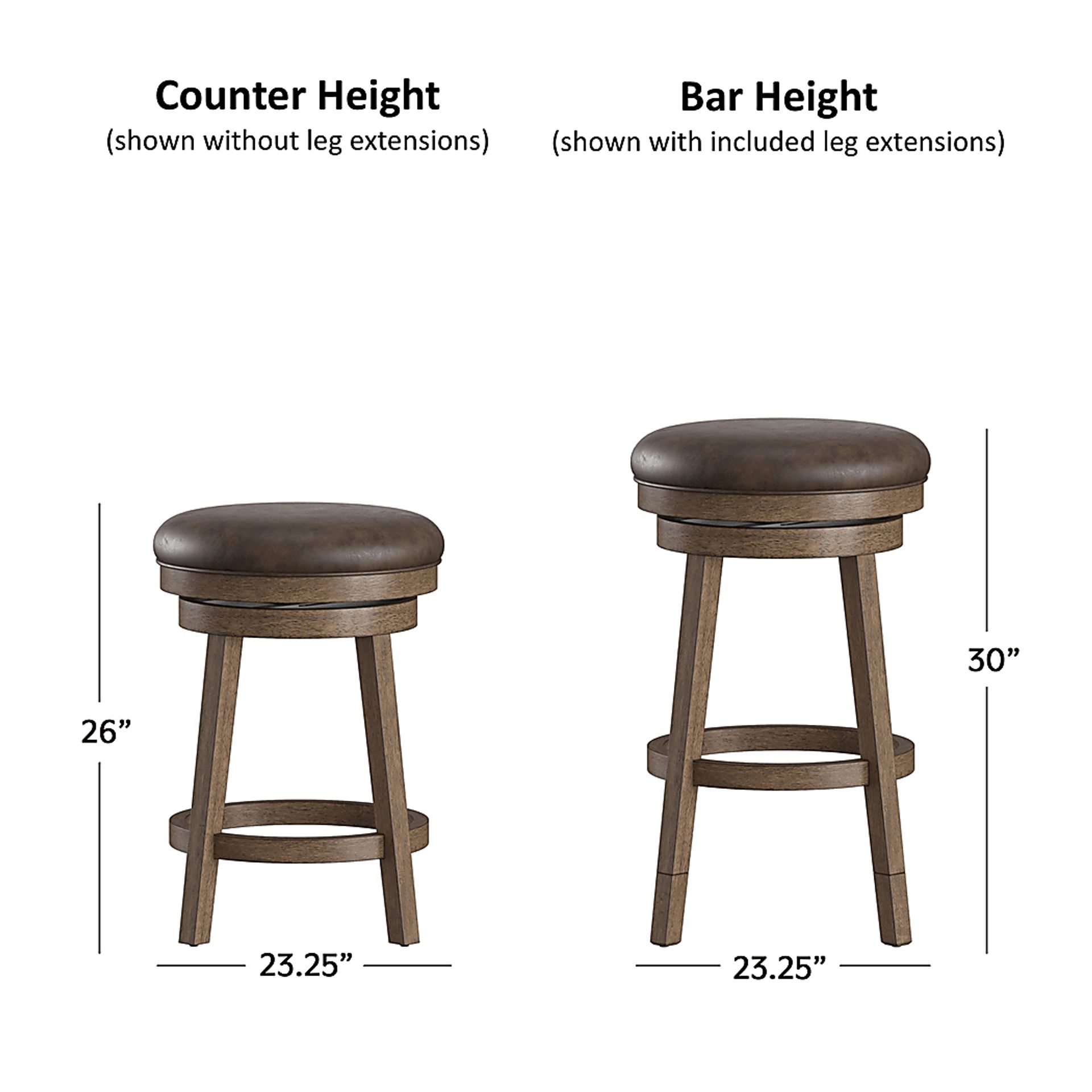 Lalage Brown Adjustable Swivel Stool - Image 20