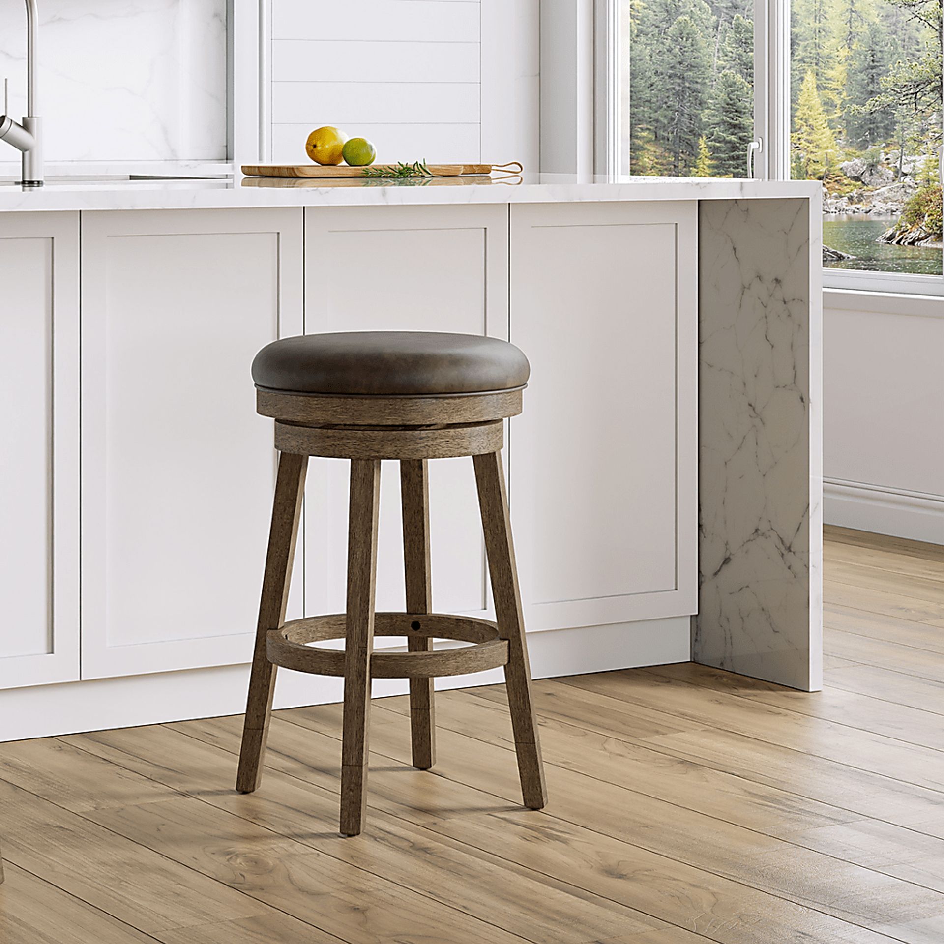 Lalage Brown Adjustable Swivel Stool - Image 2