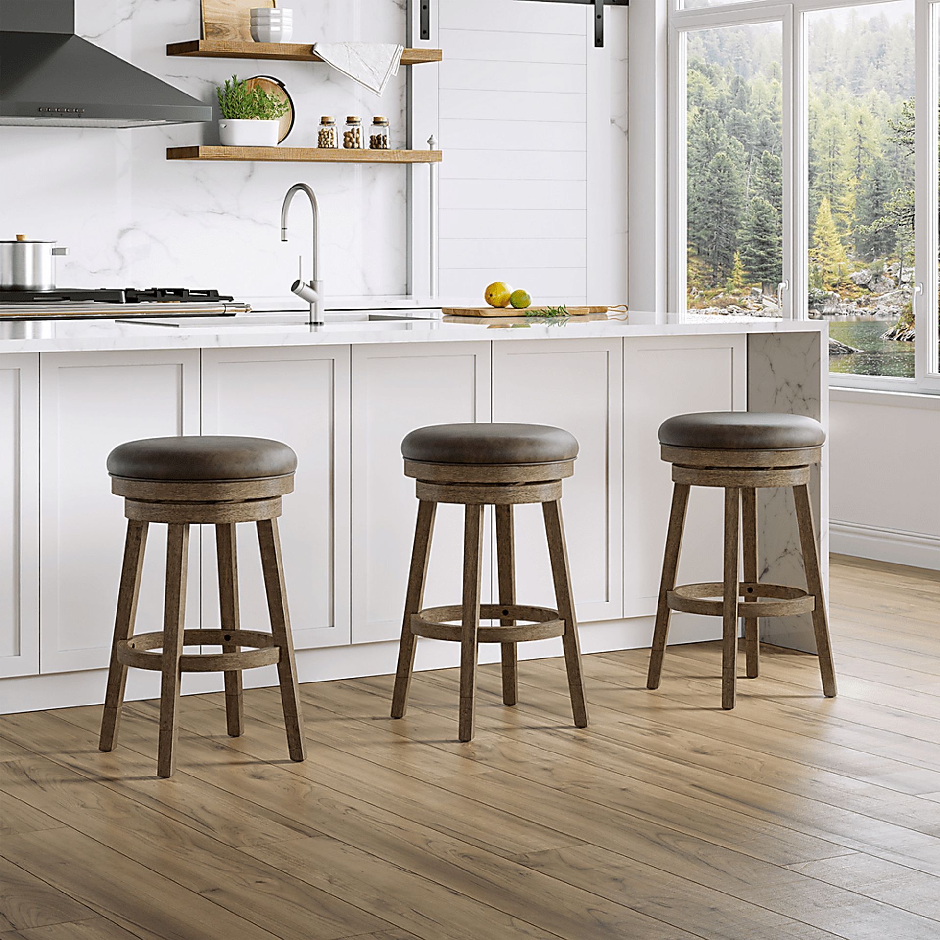 Lalage Brown Adjustable Swivel Stool - Image 3