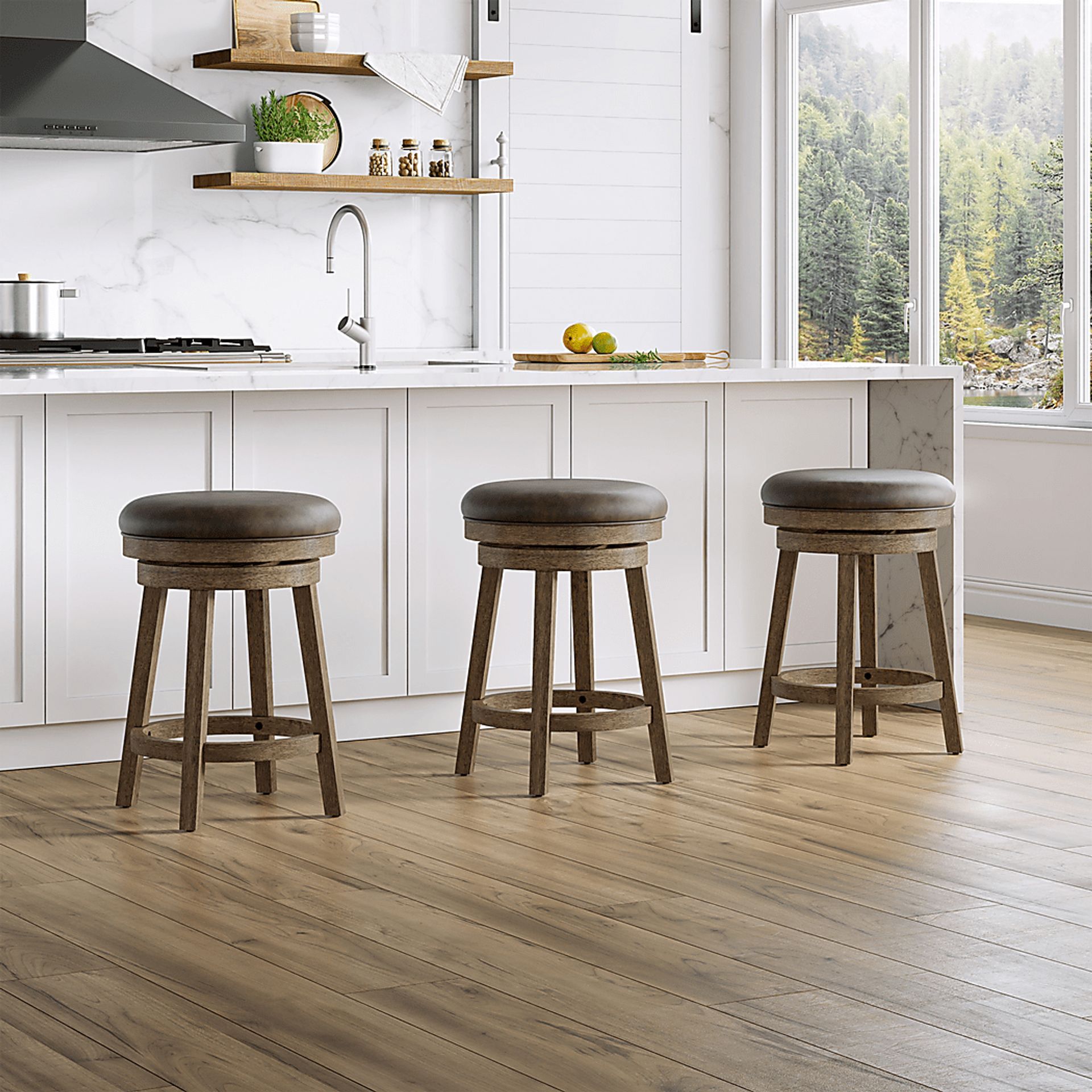 Lalage Brown Adjustable Swivel Stool - Image 5