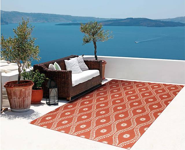 Lalitha Rust 8' x 11' Indoor/Outdoor Rug - Thumbnail - Image 4