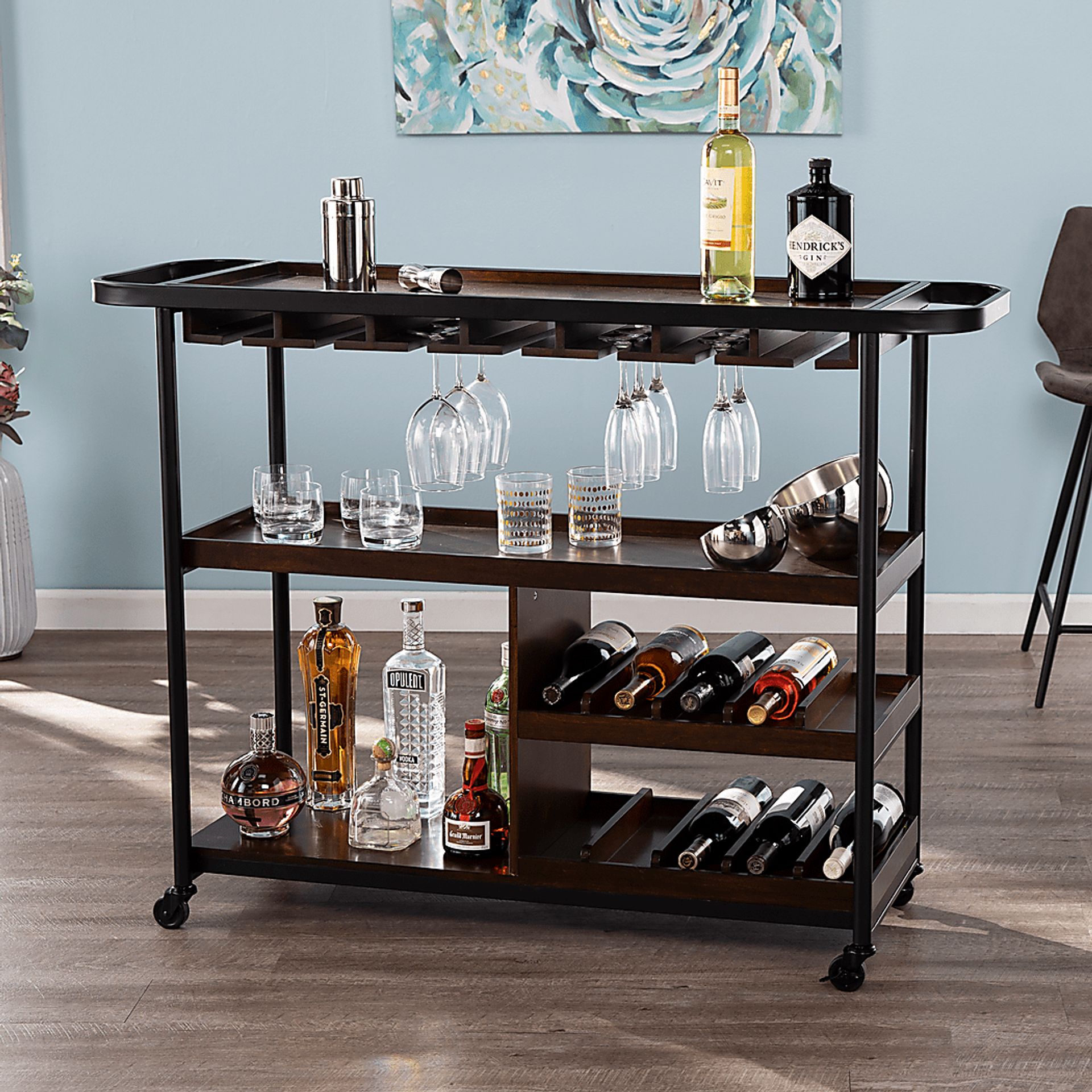 Lamasney Brown Bar Cart - Image 4