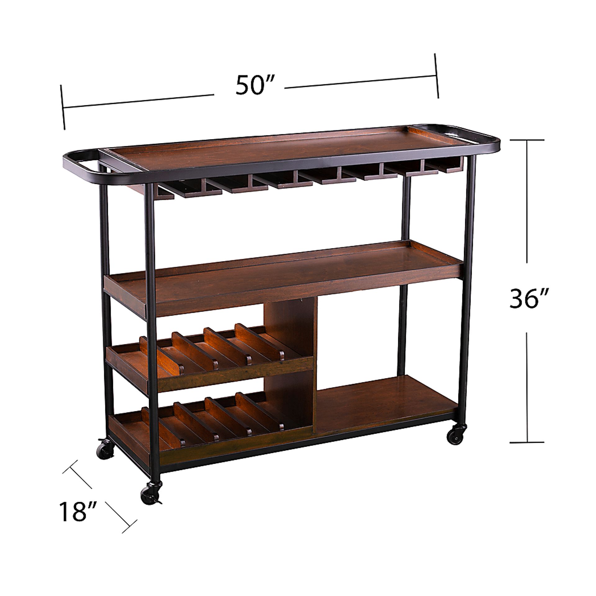 Lamasney Brown Bar Cart - Image 5