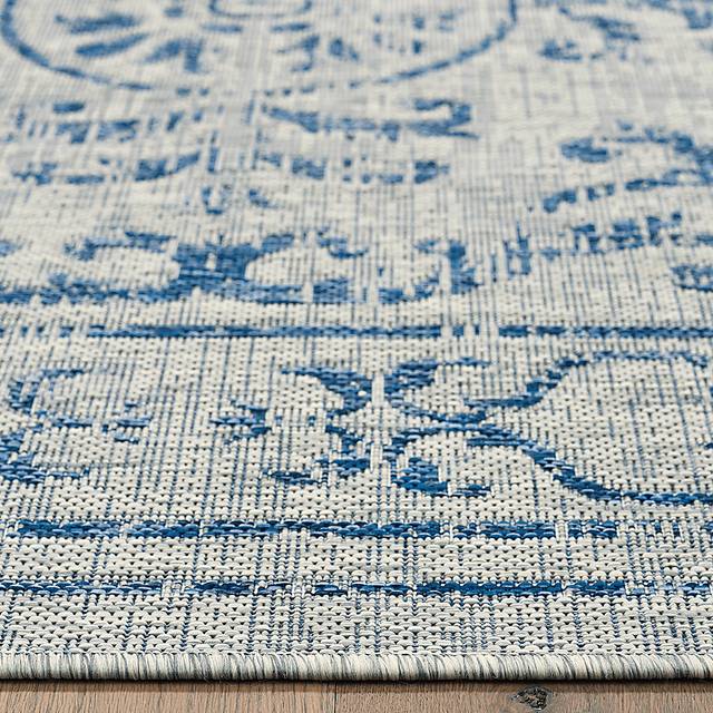 Lamdiac Navy/Gray 5' x 8' Indoor/Outdoor Rug - Thumbnail - Image 3
