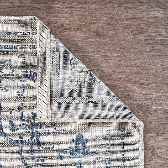 Lamdiac Navy/Gray 5' x 8' Indoor/Outdoor Rug - Thumbnail - Image 4