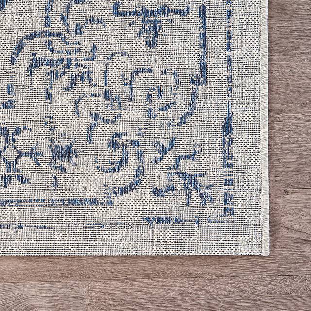 Lamdiac Navy/Gray 5' x 8' Indoor/Outdoor Rug - Thumbnail - Image 5