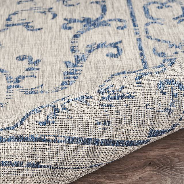 Lamdiac Navy/Gray 5' x 8' Indoor/Outdoor Rug - Thumbnail - Image 7