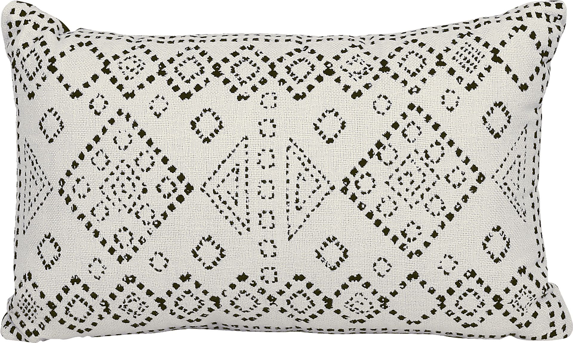Kilim Stitch White Indoor/Outdoor Accent Pillow - Image 1