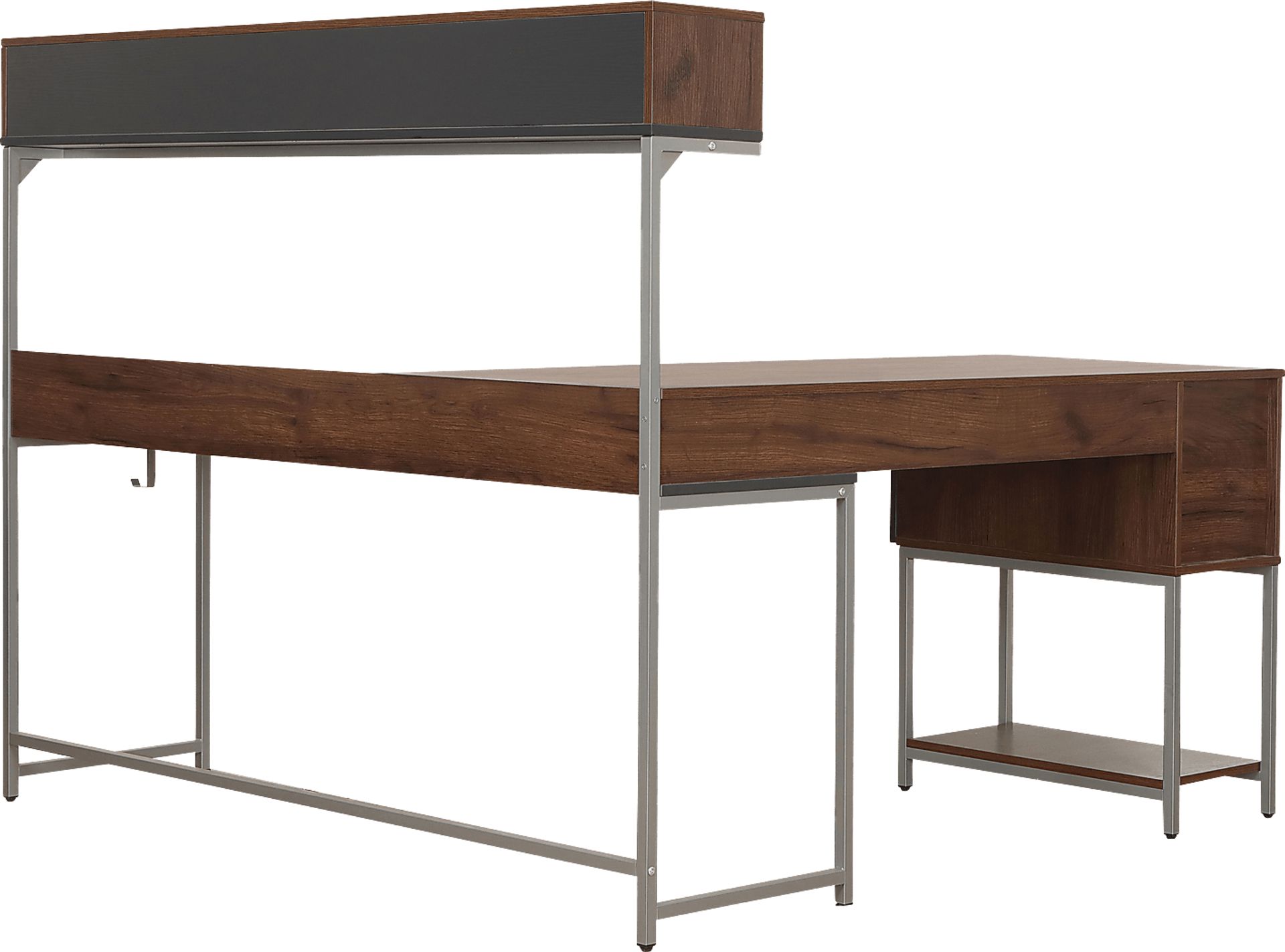Lamlou Walnut L-Shaped Storage Desk - Image 11
