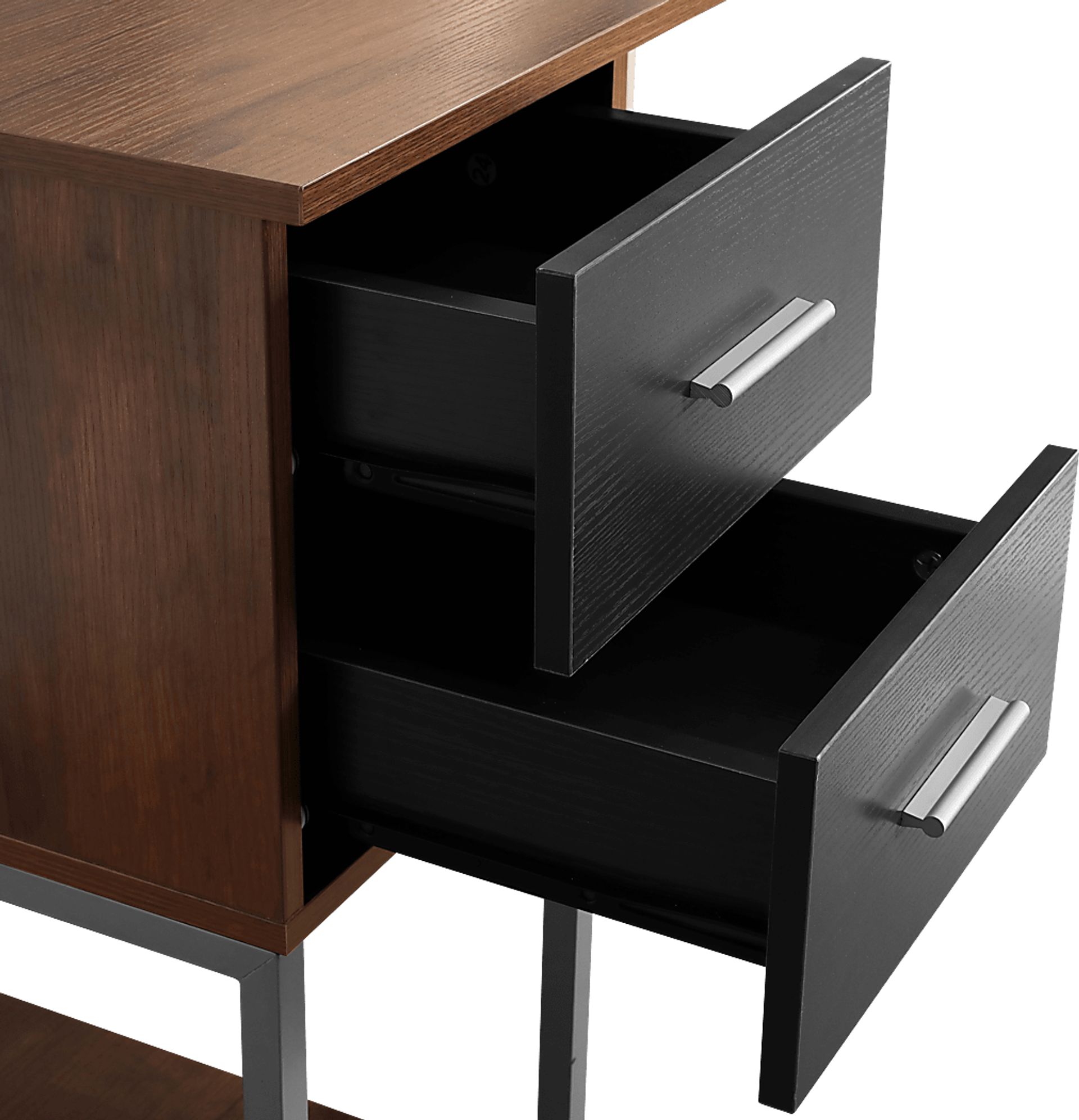Lamlou Walnut L-Shaped Storage Desk - Image 13