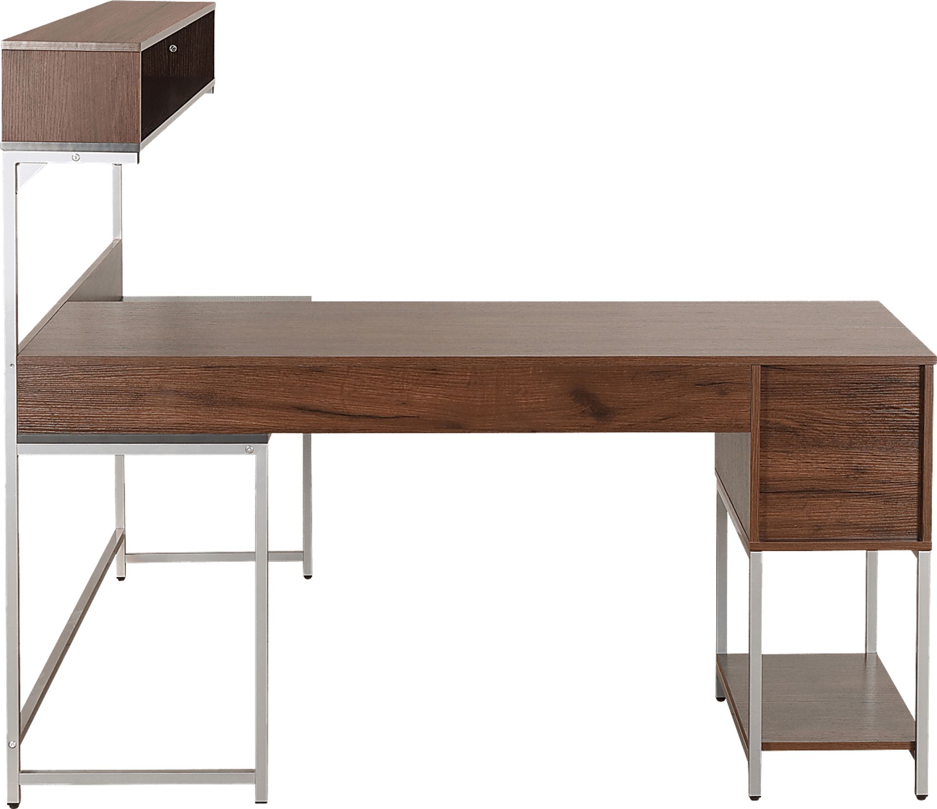 Lamlou Walnut L-Shaped Storage Desk - Image 9