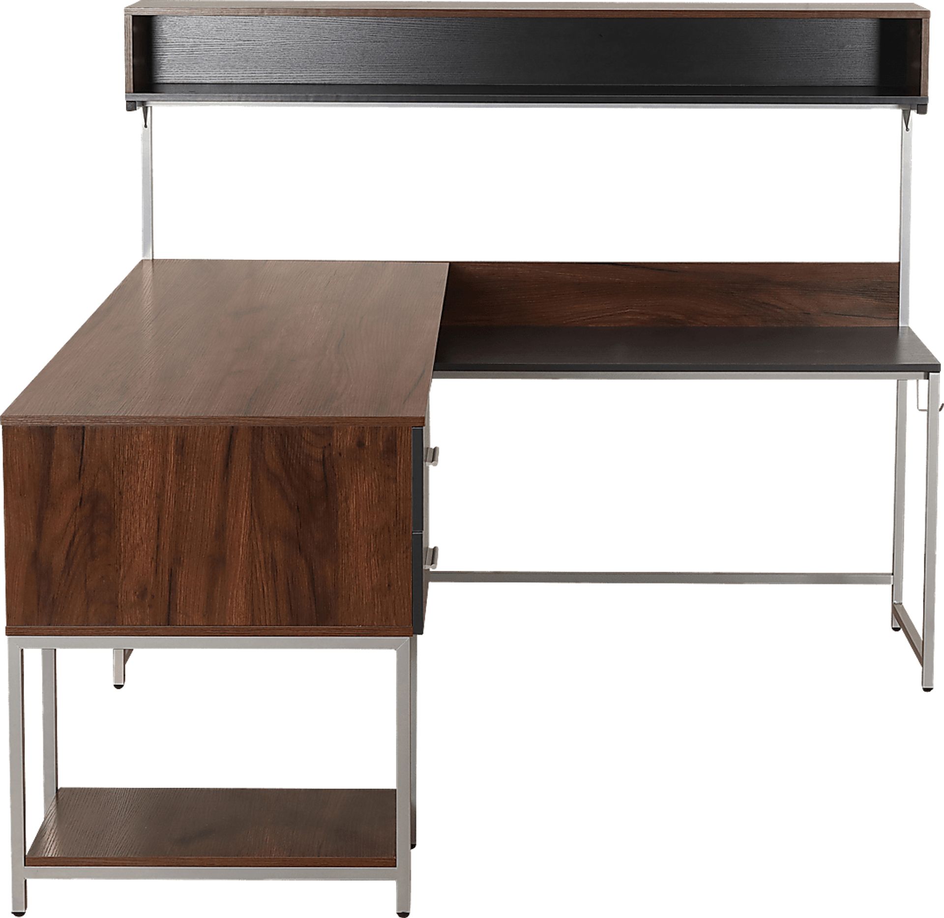 Lamlou Walnut L-Shaped Storage Desk - Image 10