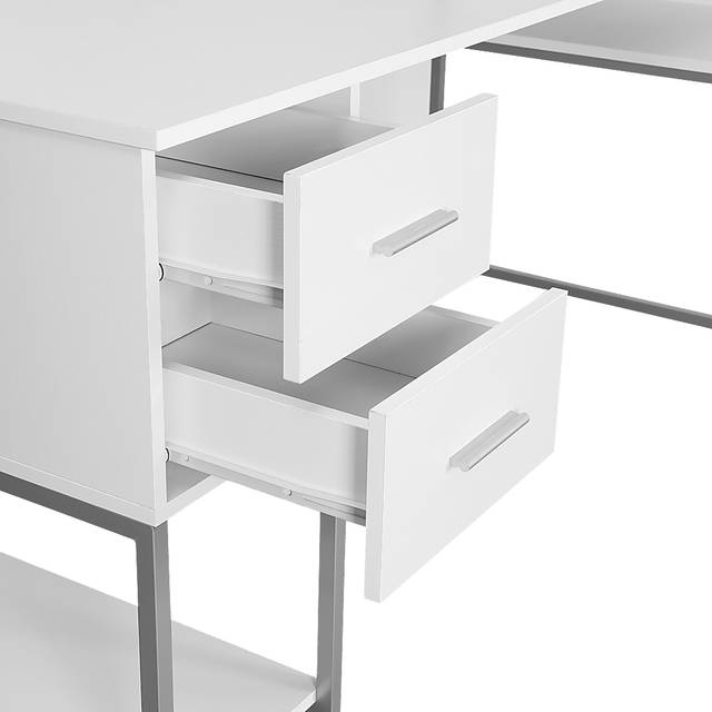Lamlou White L-Shaped Storage Desk - Thumbnail - Image 12