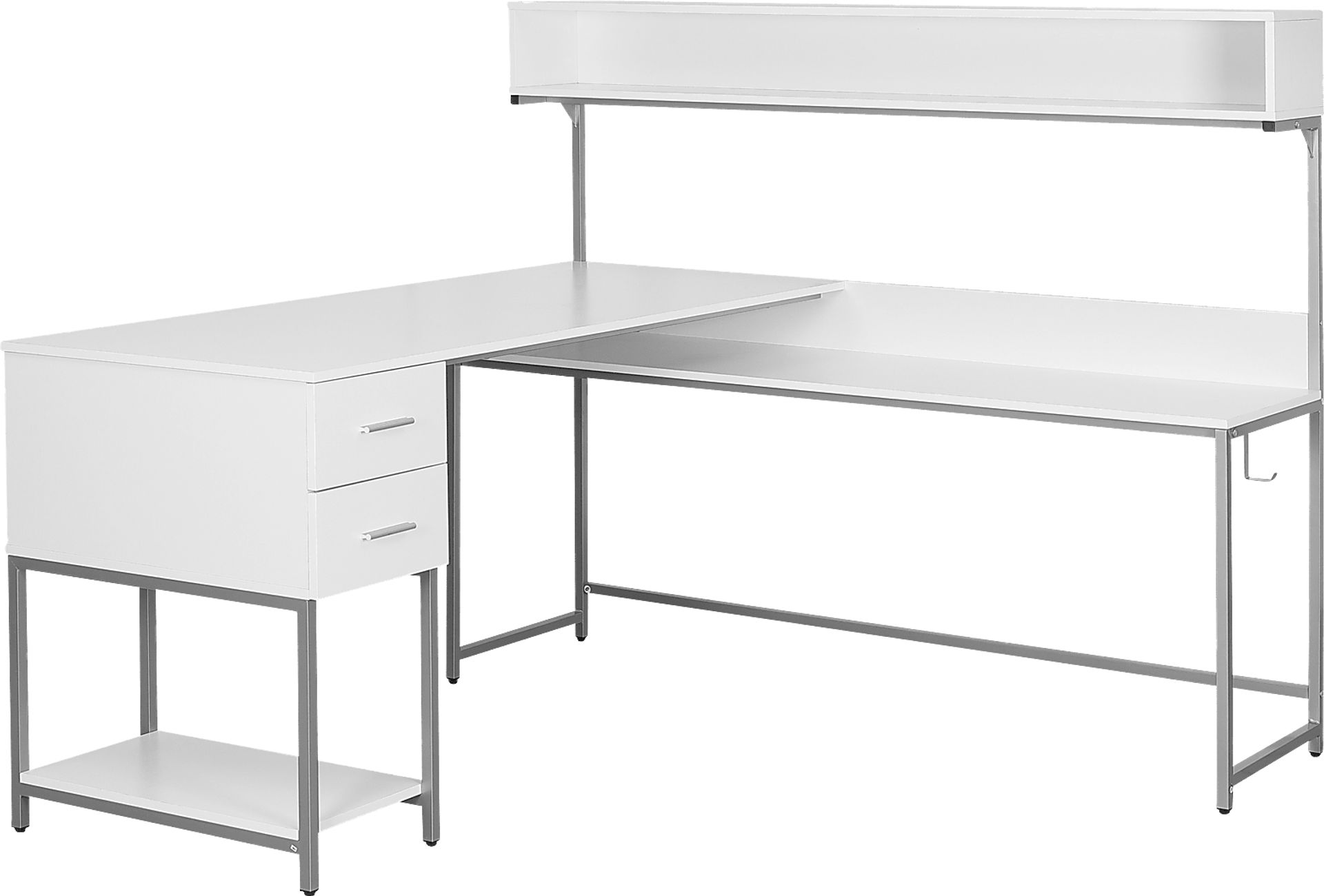 Lamlou White L-Shaped Storage Desk - Image 5